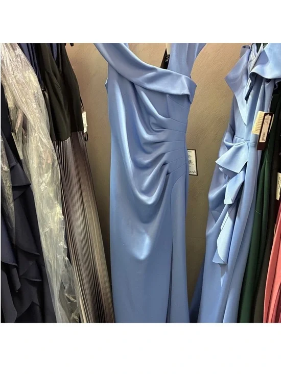 Xscape Light Blue Cap Sleeve Scuba Gown SZ 6 NWT Formal Evening MOB GALA elegant - Picture 7 of 9